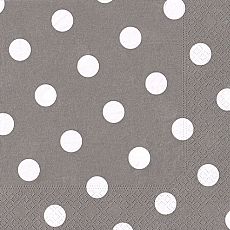 Servietten, 3-lagig 1/4-Falz 40 cm x 40 cm grau Dots, Papstar (10750), 200 Stück