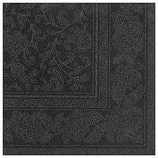 Servietten ROYAL Collection 1/4-Falz 40 cm x 40 cm schwarz Ornaments, Papstar (11417), 160 Stück
