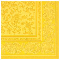 Servietten ROYAL Collection 1/4-Falz 40 cm x 40 cm gelb Ornaments, Papstar (11669)