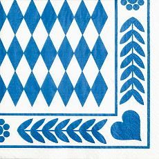 Servietten, 3-lagig 1/4-Falz 33 cm x 33 cm Bayrisch Blau, Papstar (12901)