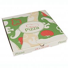 Pizzakartons, Cellulose pure eckig 28 cm x 28 cm x 3 cm, Papstar (15195), 100 Stück
