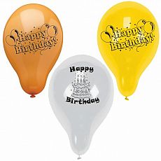 Luftballons Ø 22 cm farbig sortiert Happy Birthday, Papstar (18689), 150 Stück