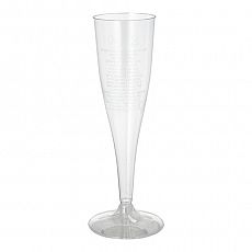 Stiel-Gläser für Sekt, PS 0,1 l Ø 5 cm, 17,5 cm glasklar mit glasklarem Fuß, Papstar (81334), 45 Stück