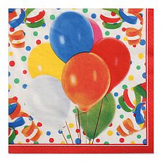 Servietten, 3-lagig 1/4-Falz 33 cm x 33 cm Lucky Balloons, Papstar (81709)