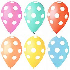Luftballons Ø 29 cm farbig sortiert Dots, Papstar (84525), 72 Stück