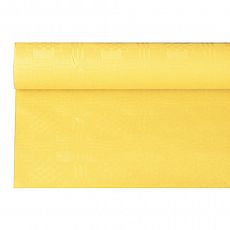 Papiertischtuch mit Damastprägung 6 m x 1,2 m gelb, Papstar (85469), 12 Stück