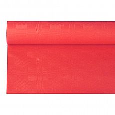Papiertischtuch mit Damastprägung 6 m x 1,2 m rot, Papstar (85471), 12 Stück