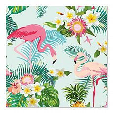 Servietten, 3-lagig 1/4-Falz 33 cm x 33 cm Exotic Flamingos, Papstar (86846), 200 Stück