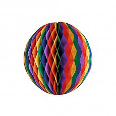 Wabenball Ø 30 cm Rainbow schwer entflammbar, Papstar (87659), 10 Stück