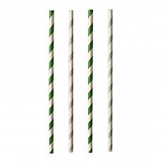 Trinkhalme, Papier Ø 6 mm, 20 cm farbig sortiert Stripes, Papstar (87674)