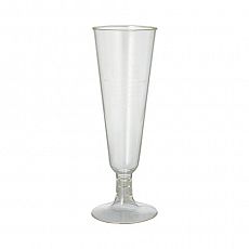 Stiel-Gläser für Sekt, PLA pure 0,1 l Ø 5,5 cm, 16,5 cm glasklar mit glasklarem Fuß, Papstar (88491), 120 Stück