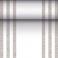 Tischläufer, stoffähnlich, PV-Tissue Mix ROYAL Collection 24 m x 40 cm grau Lines, Papstar (88755), 4 Stück