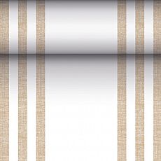 Tischläufer, stoffähnlich, PV-Tissue Mix ROYAL Collection 24 m x 40 cm sand Lines, Papstar (88756), 4 Stück
