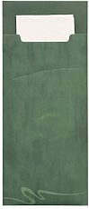 Bestecktaschen 20 cm x 8,5 cm dunkelgrün inkl. weißer Serviette 33 x 33 cm 2-lag., Papstar (88878), 520 Stück