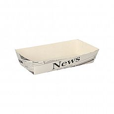 Pommes-Frites-Trays 3,5 cm x 7 cm x 15 cm weiss Newsprint, Papstar (89110), 600 Stück