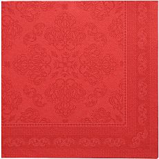 Servietten ROYAL Collection 1/4-Falz 40 cm x 40 cm rot Arabesque, Papstar (89273)