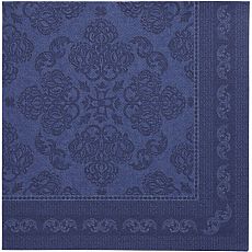 Servietten ROYAL Collection 1/4-Falz 40 cm x 40 cm dunkelblau Arabesque, Papstar (89275)