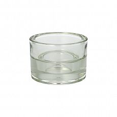 Kerzenhalter Glas Ø 8,2 cm, 5,7 cm klar 2in1 für Teelichte und Maxilichte, Gala (96509), 6 Stück
