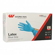WORK-INN Handschuhe, Latex puderfrei blau Blue Grip Größe L, Work-Inn (98422), 1000 Stück