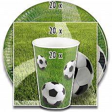 Party-Set Fußball (60-teilig: Servietten, Teller, Becher), tradingbay24 (tbK0048)