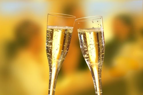 6 Stiel-Gläser Champagner 0,1 l Ø4,8cm 19,9cm weiss Sektgläser Silvester Feier 