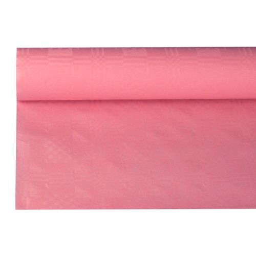 Einweg Tischdecke Rolle mit 8 Meter Papiertischdecke rosa mit Damastprägung 