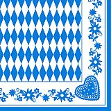 Servietten 1/4-Falz 40 cm x 40 cm Bayrisch Blau, Papstar (10646)