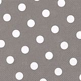 Servietten, 3-lagig 1/4-Falz 40 cm x 40 cm grau Dots, Papstar (10750), 200 Stück