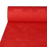 Papiertischtuch mit Damastprägung 50 m x 1 m rot, Papstar (12573)