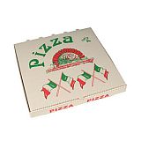 Pizzakartons, Cellulose eckig 33 cm x 33 cm x 4 cm Italienische Flagge, Papstar (15200), 50 Stück