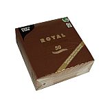 Servietten ROYAL Collection 1/4-Falz 33 cm x 33 cm braun, Papstar (82235)