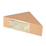 Sandwichboxen, Pappe mit Sichtfenster aus PLA 12,3 cm x 12,3 cm x 5,2 cm braun, Papstar (85691), 500 Stück