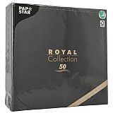 Servietten ROYAL Collection 1/4-Falz 48 cm x 48 cm schwarz, Papstar (87578), 250 Stück