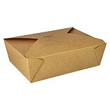 Lunchboxen, Pappe pure 2000 ml 6,5 cm x 14 cm x 19,7 cm braun, Papstar (87613), 150 Stück