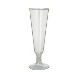 Stiel-Gläser für Sekt, PLA pure 0,1 l Ø 5,5 cm, 16,5 cm glasklar mit glasklarem Fuß, Papstar (88491), 120 Stück