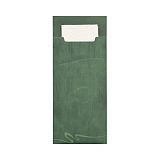 Bestecktaschen 20 cm x 8,5 cm dunkelgrün inkl. weißer Serviette 33 x 33 cm 2-lag., Papstar (88878), 520 Stück