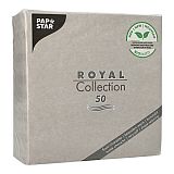 Servietten ROYAL Collection 1/4-Falz 40 cm x 40 cm grau in Papierverpackung, Papstar (89408), 250 Stück