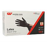 WORK-INN Handschuhe, Latex puderfrei Black Grip schwarz Größe S, Work-Inn (98424)