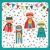 Party-Set Superhelden (80-teilig: Servietten, Teller, Becher, Luftballons), tradingbay24 (tbK0051)
