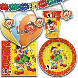 Party-Set Clown (68-teilig: Servietten, Teller, Becher, Luftballons, Girlanden), tradingbay24 (tbK0062)